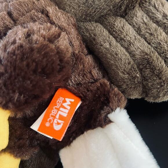 Wild Republic Bald Eagle Soft Plush Toy 9” Tall in White Brown Yellow - Picture 6 of 9